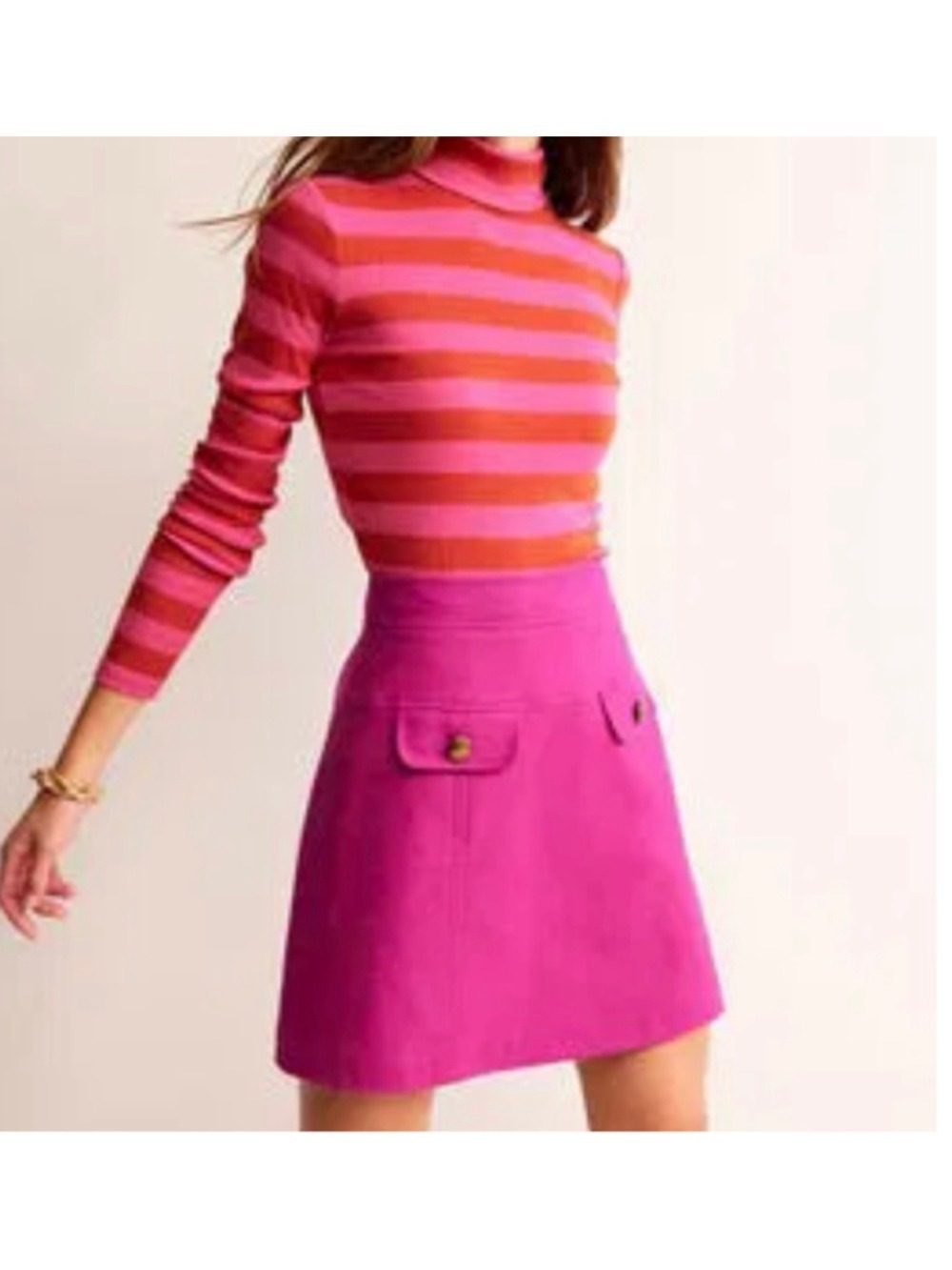 Boden Estella Wool Mini Skirt Pink NWOT Size 4 Preppy